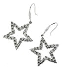 2.92 CT Diamond Star Earrings  in 18Kt White Gold